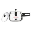 Butterfly Cute Ss Induction Compatible Outer Lid Stainless Steel Pressure Cooker With Glass Lid, Silver