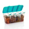 RILION Multipurpose Plastic 4 In 1 Masala Box for Kitchen, Transparent Pickel Box, 4 Compartment Storage Container Airtight For Cereal, Dry Fruits Dabba1800 Ml - Image 3