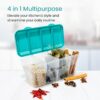 RILION Multipurpose Plastic 4 In 1 Masala Box for Kitchen, Transparent Pickel Box, 4 Compartment Storage Container Airtight For Cereal, Dry Fruits Dabba1800 Ml - Image 5
