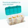 RILION Multipurpose Plastic 4 In 1 Masala Box for Kitchen, Transparent Pickel Box, 4 Compartment Storage Container Airtight For Cereal, Dry Fruits Dabba1800 Ml - Image 4