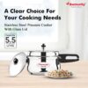 Butterfly Cute Ss Induction Compatible Outer Lid Stainless Steel Pressure Cooker With Glass Lid, Silver - Image 3