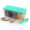 RILION Multipurpose Plastic 4 In 1 Masala Box for Kitchen, Transparent Pickel Box, 4 Compartment Storage Container Airtight For Cereal, Dry Fruits Dabba1800 Ml - Image 2