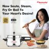 Butterfly Cute Ss Induction Compatible Outer Lid Stainless Steel Pressure Cooker With Glass Lid, Silver - Image 5
