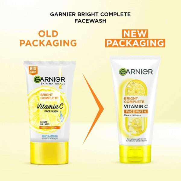 Garnier Bright Complete Face Wash – Vitamin C Cleanser for All Skin Types, 150g - Image 2