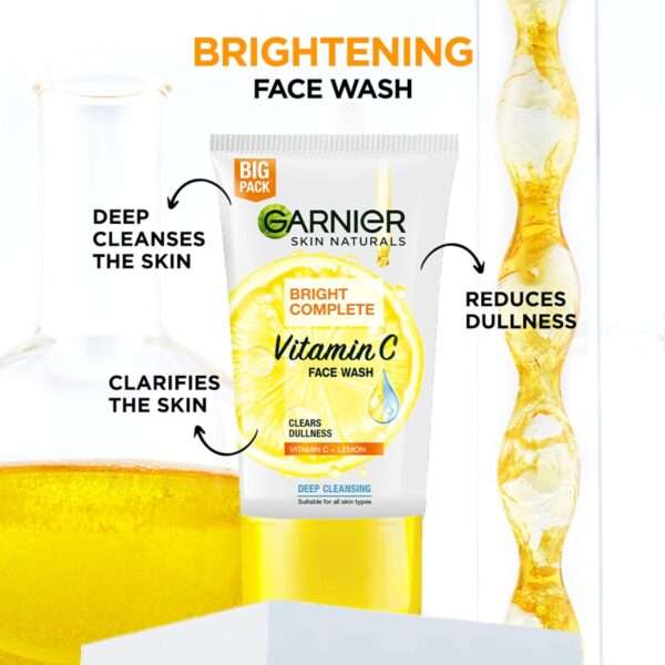 Garnier Bright Complete Face Wash – Vitamin C Cleanser for All Skin Types, 150g - Image 6