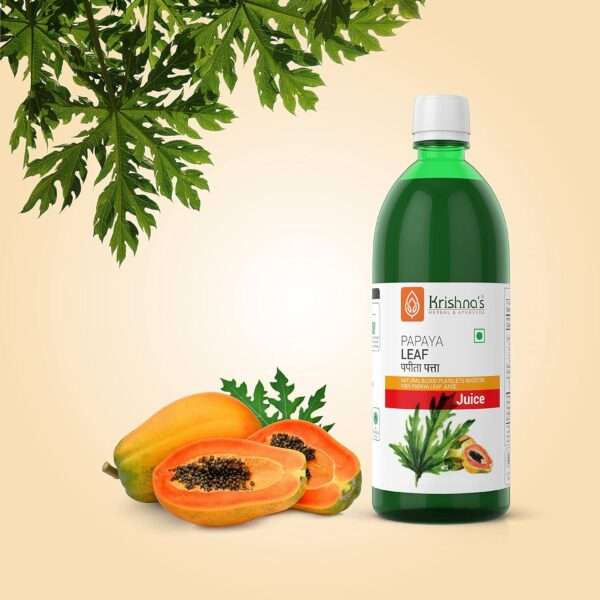 Krishna's Papaya Leaf Juice 500ml – Fresh Leaves to Help Boost Platelet Count - Image 3