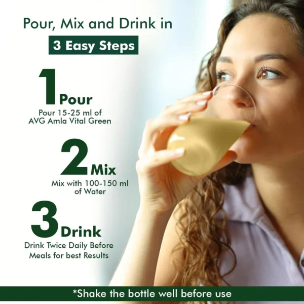 AVG Amla Vital Green with Vitamin C & Iron Juice to Build Immunity, 1L - Image 4